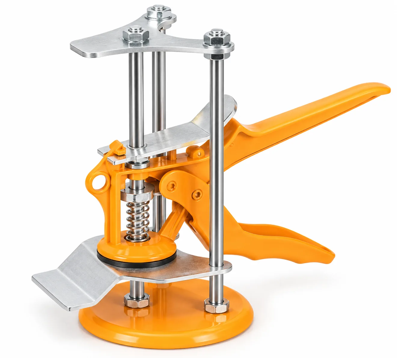 Tiles height adjuster with aluminium body on white
